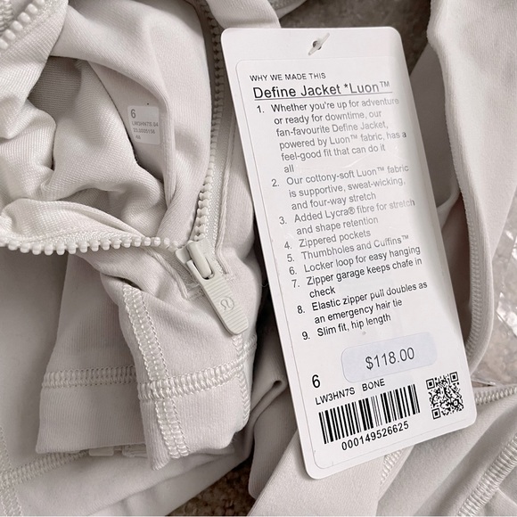 NWT Lululemon Define Jacket *Luon Bone Size 6 - Picture 4 of 11